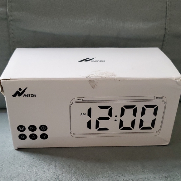Other - White Digital Alarm Clock by Netzu